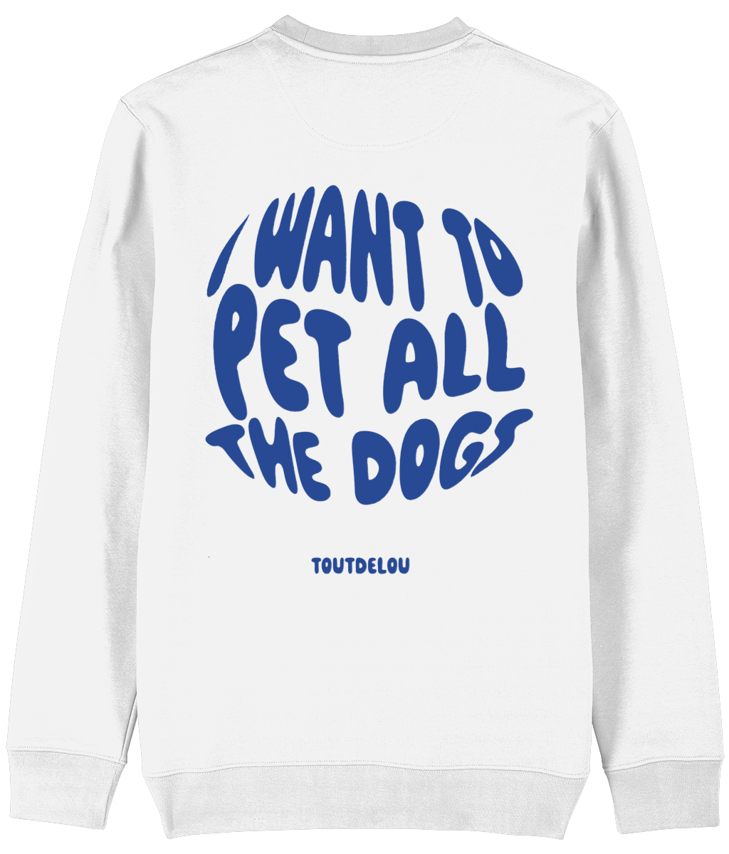 Sweater - pet all dogs - blue - print on back and front