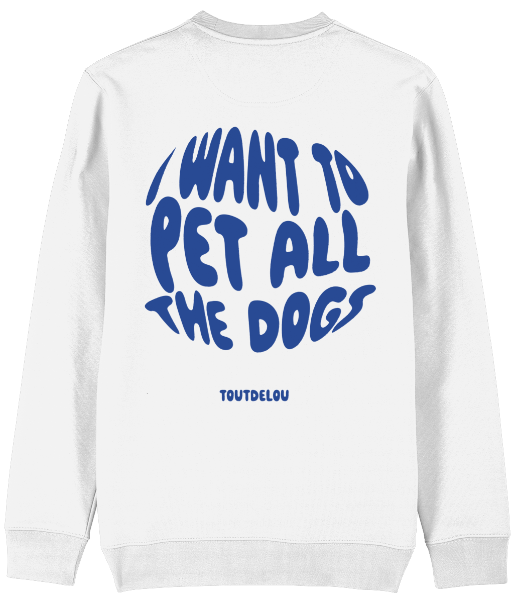 Sweater - pet all dogs - blue - print on back