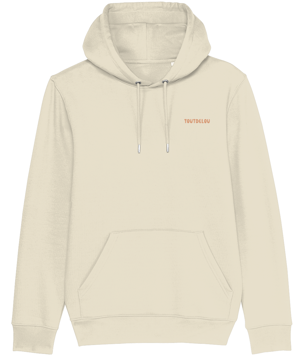 Hoodie - pet all the dogs - peach - print on front and back