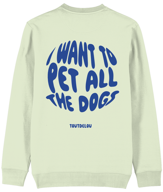 Sweater - pet all dogs - blue - print on back