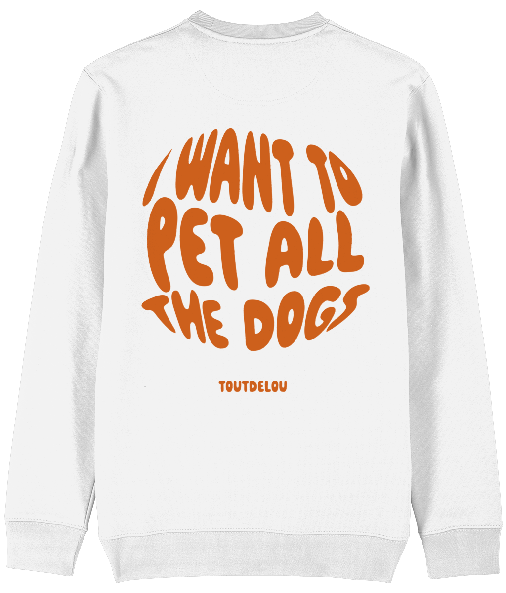 Sweater - pet all dogs - orange - print on back