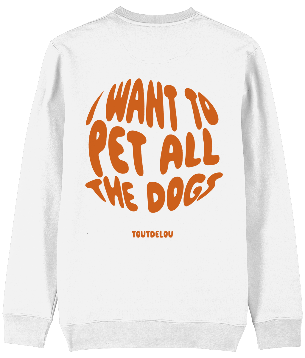 Sweater - pet all dogs - orange - print on front and back