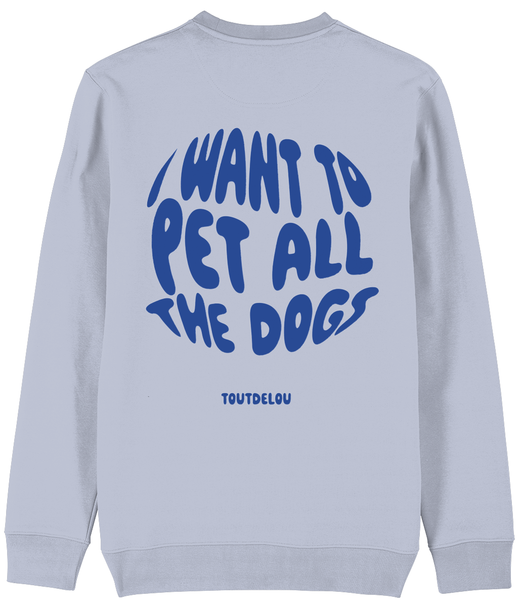 Sweater - pet all dogs - blue - print on back