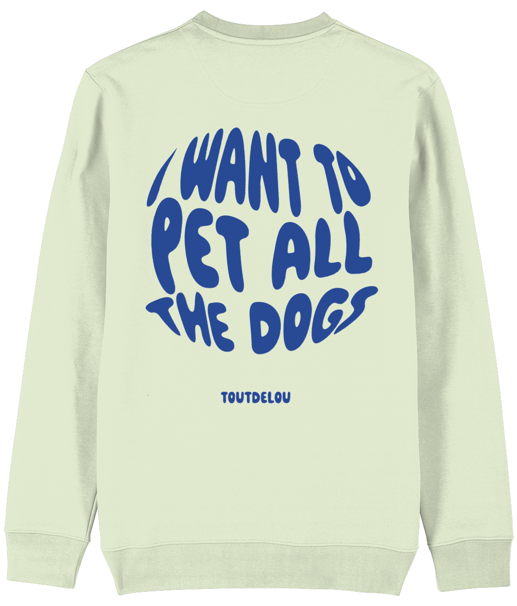 Sweater - pet all dogs - blue - print on back and front