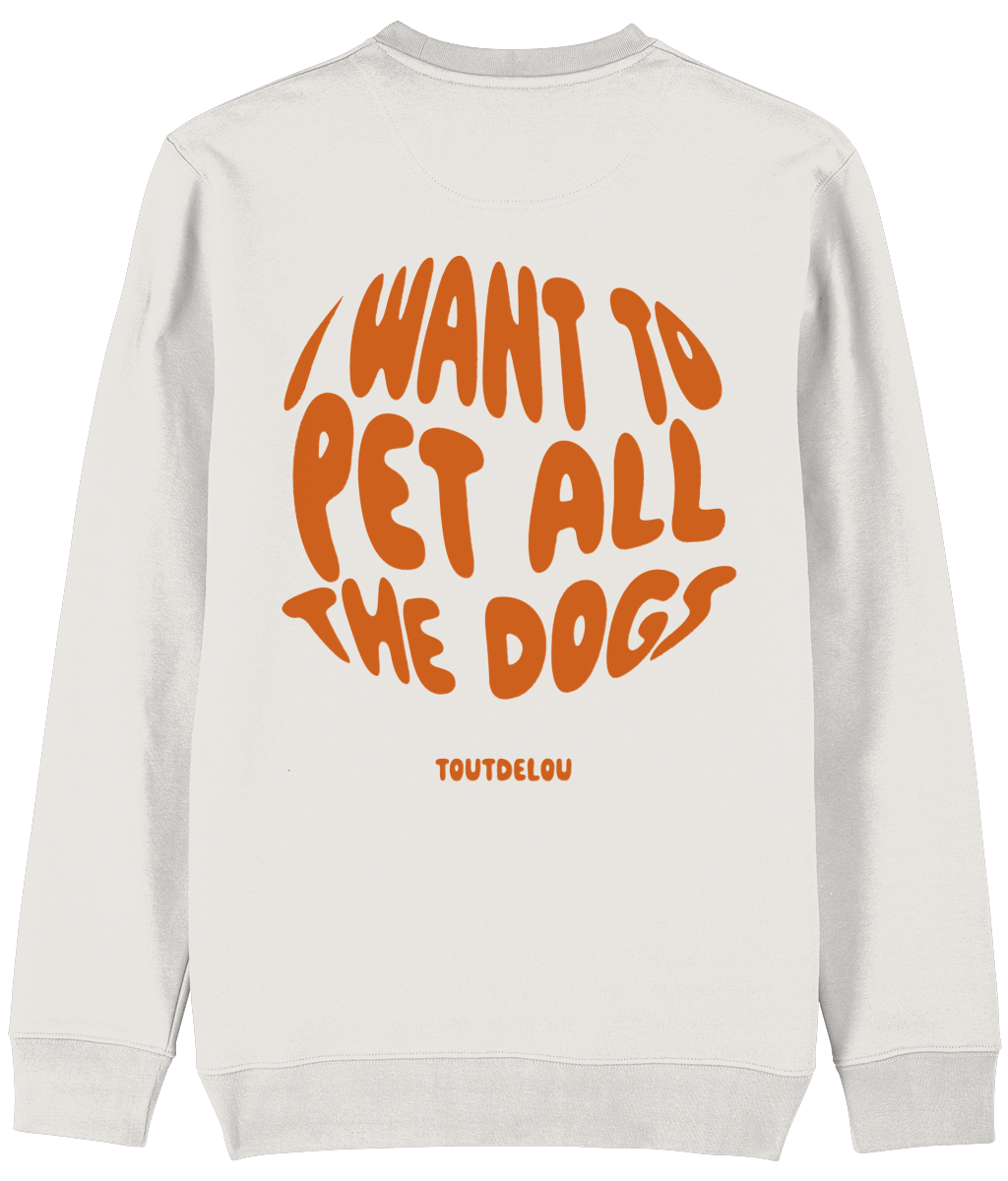 Sweater - pet all dogs - orange - print on front and back