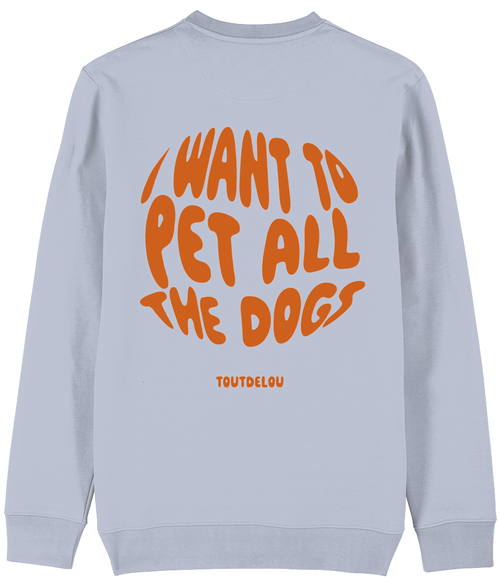 Sweater - pet all dogs - orange - print on front and back