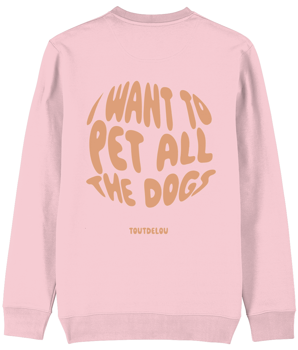 Sweater - pet all the dogs - peach - print on front and back