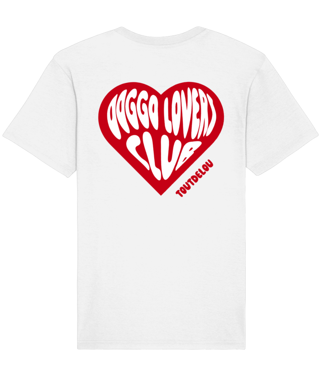 T-shirt white - dog lovers club - front and back