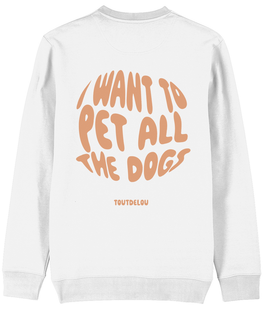 Sweater - pet all the dogs - peach - print on front and back