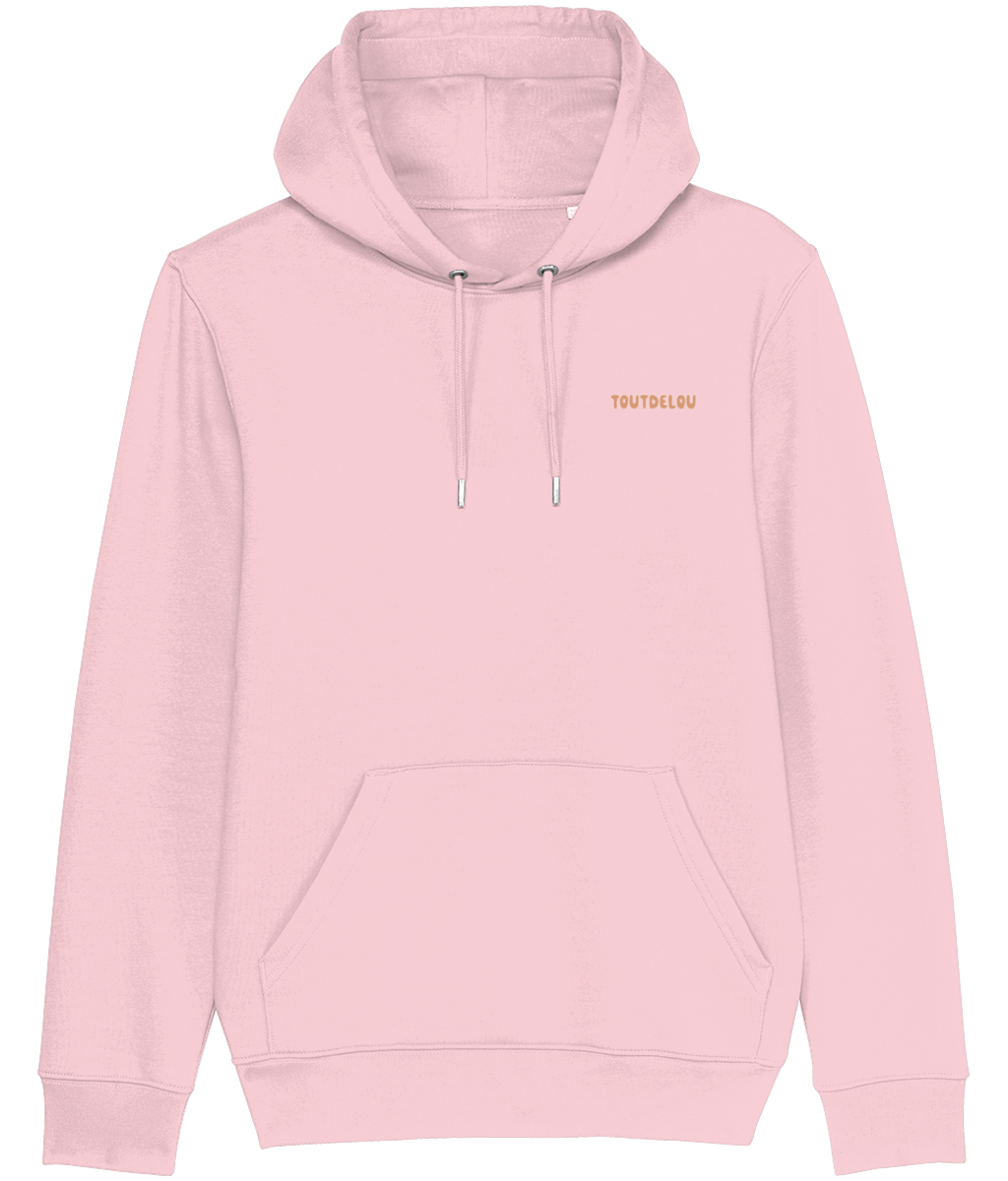 Hoodie - pet all the dogs - peach - print on front and back