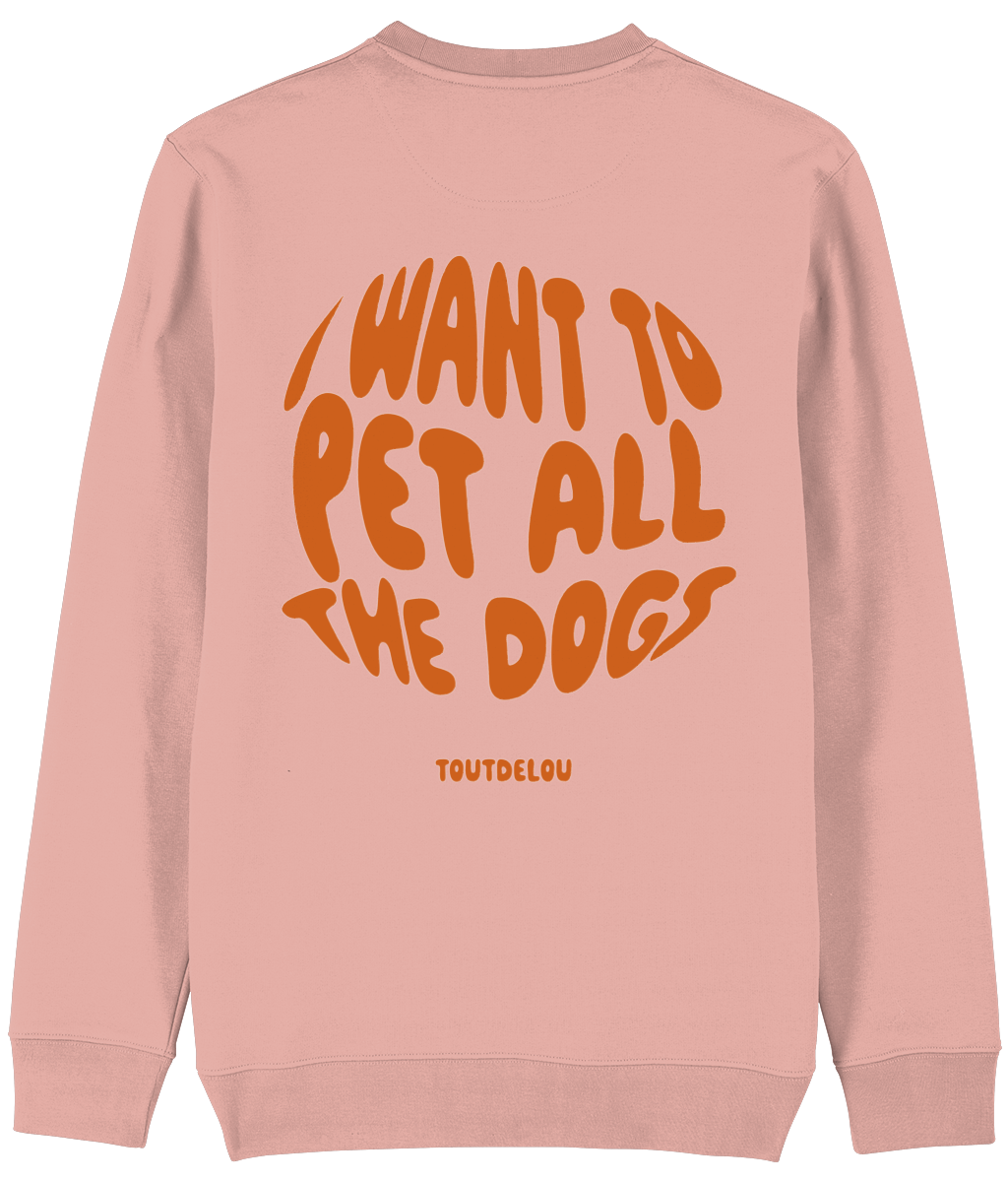 Sweater - pet all dogs - orange - print on back