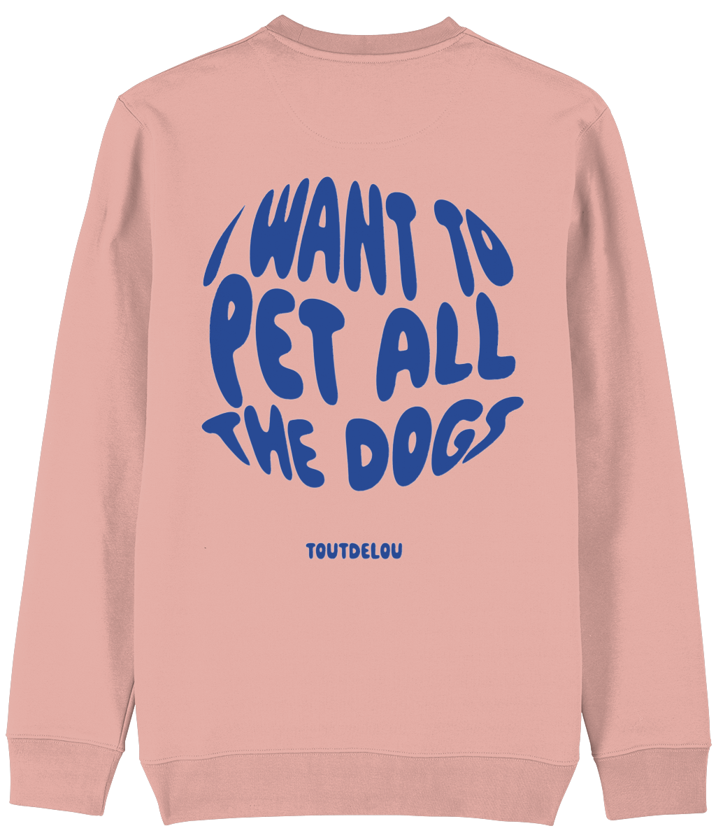 Sweater - pet all dogs - blue - print on back